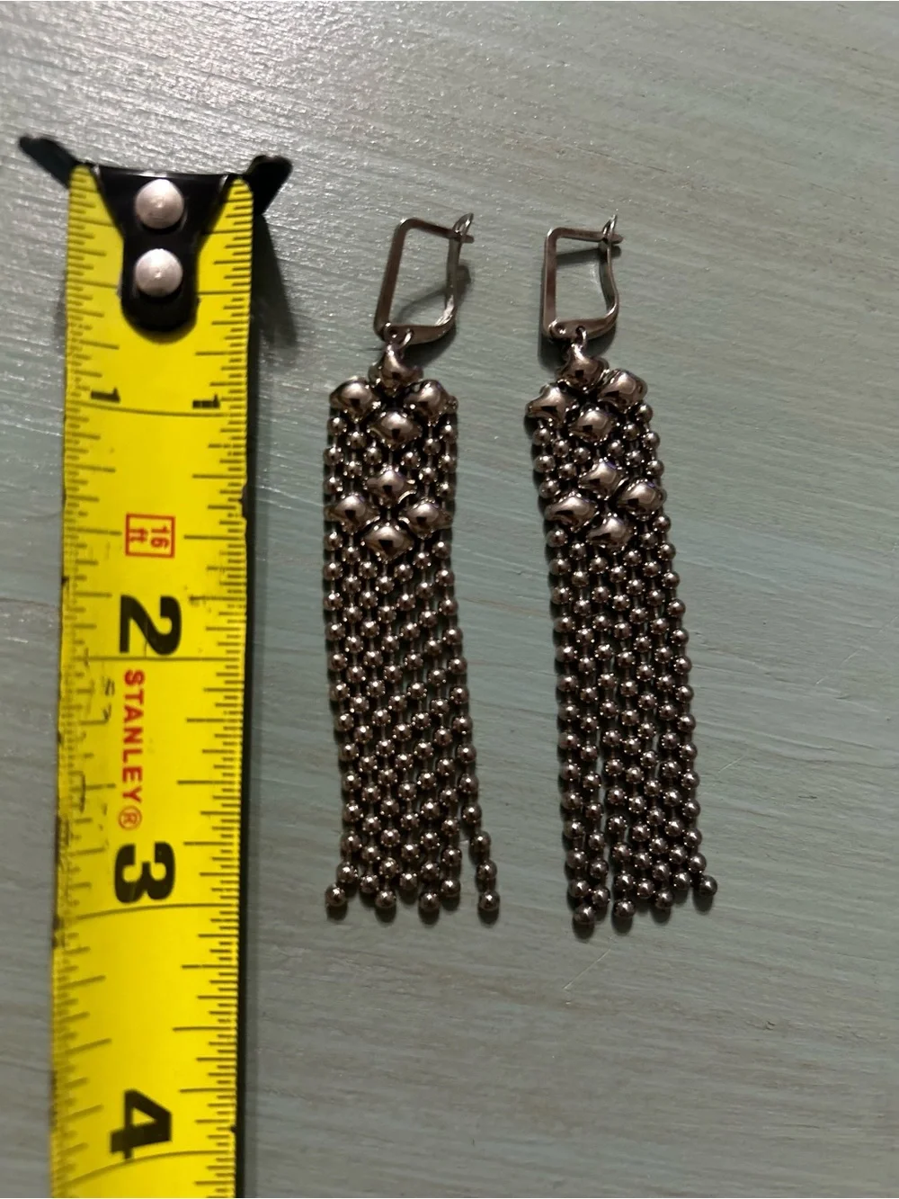 Sergio Gutierrez Liquid Metal Snap Bracelet W/ Matching Dangle Earrings.